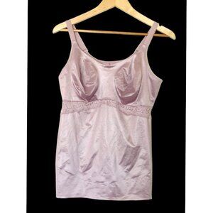 Ruby Ribbon Camisole Shaper Size 46 Pink Top Satin lace Full support Style 3024